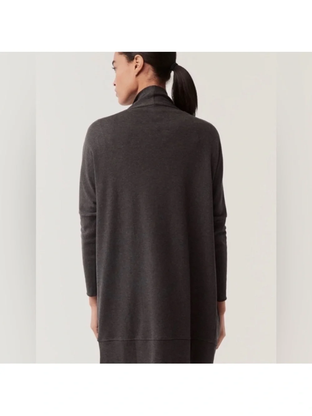 NWOT Pact Organic Airplane Wrap Cardigan Charcoal S/M Oversized Dolman Sleeve